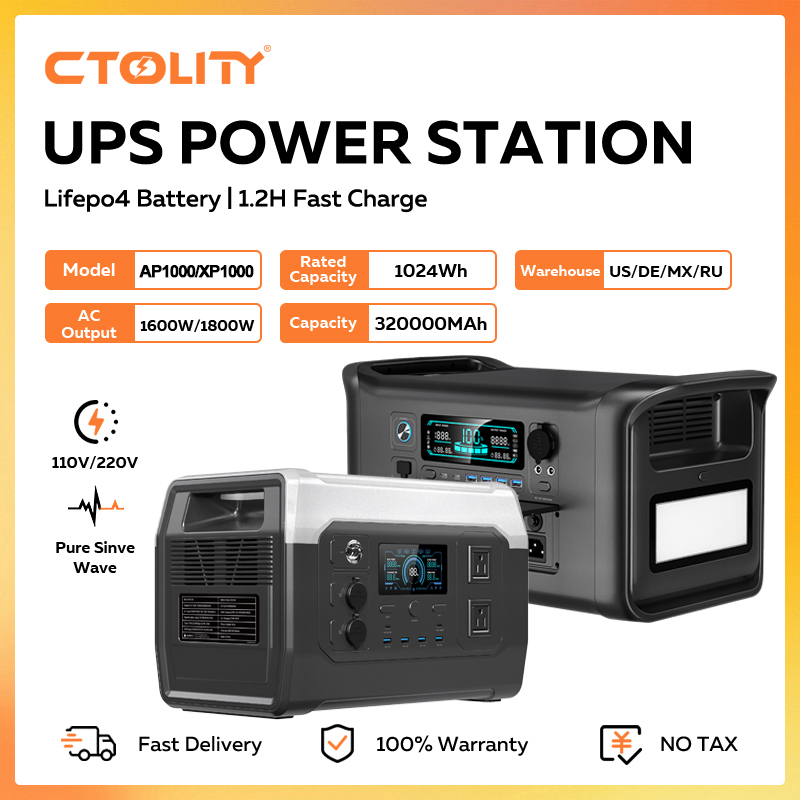 Outdoor Power Outlet - Портативная электростанция CTOLITY 1800 Вт, 1024