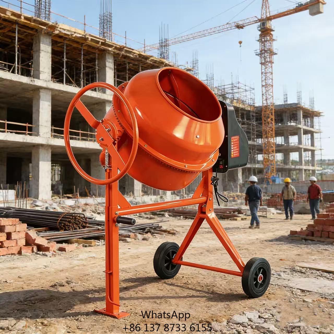 Concrete Mixer Small - Бетономешалка Jiqian 180 л, электрическая, портативная,