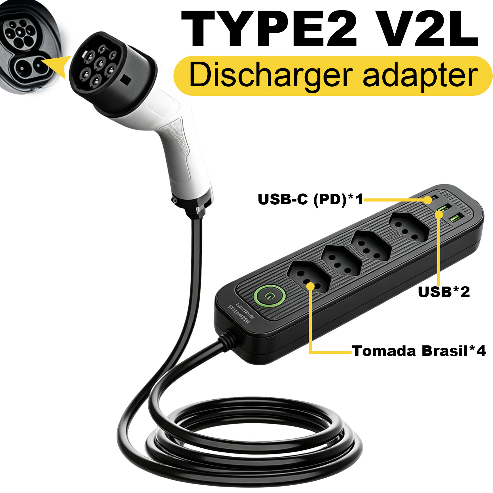 Outdoor Power Outlet - Адаптер для разрядки Type2 V2L 16А