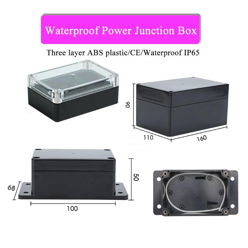 Outdoor Power Junction - Водонепроницаемая коробка из АБС-пластика черного цвета,