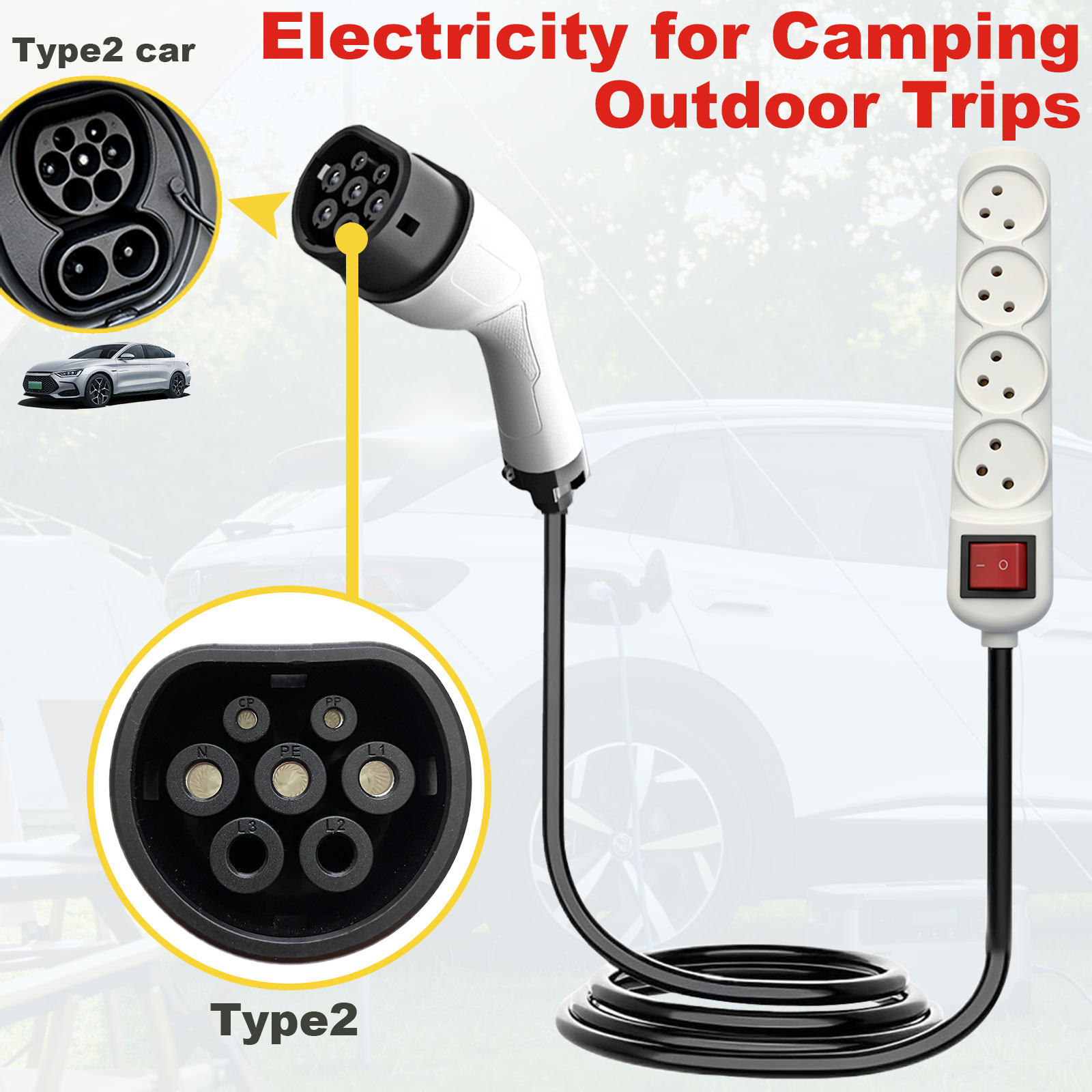 Адаптер для разрядки Type2 V2L – обзор и цена Outdoor Power Outlet