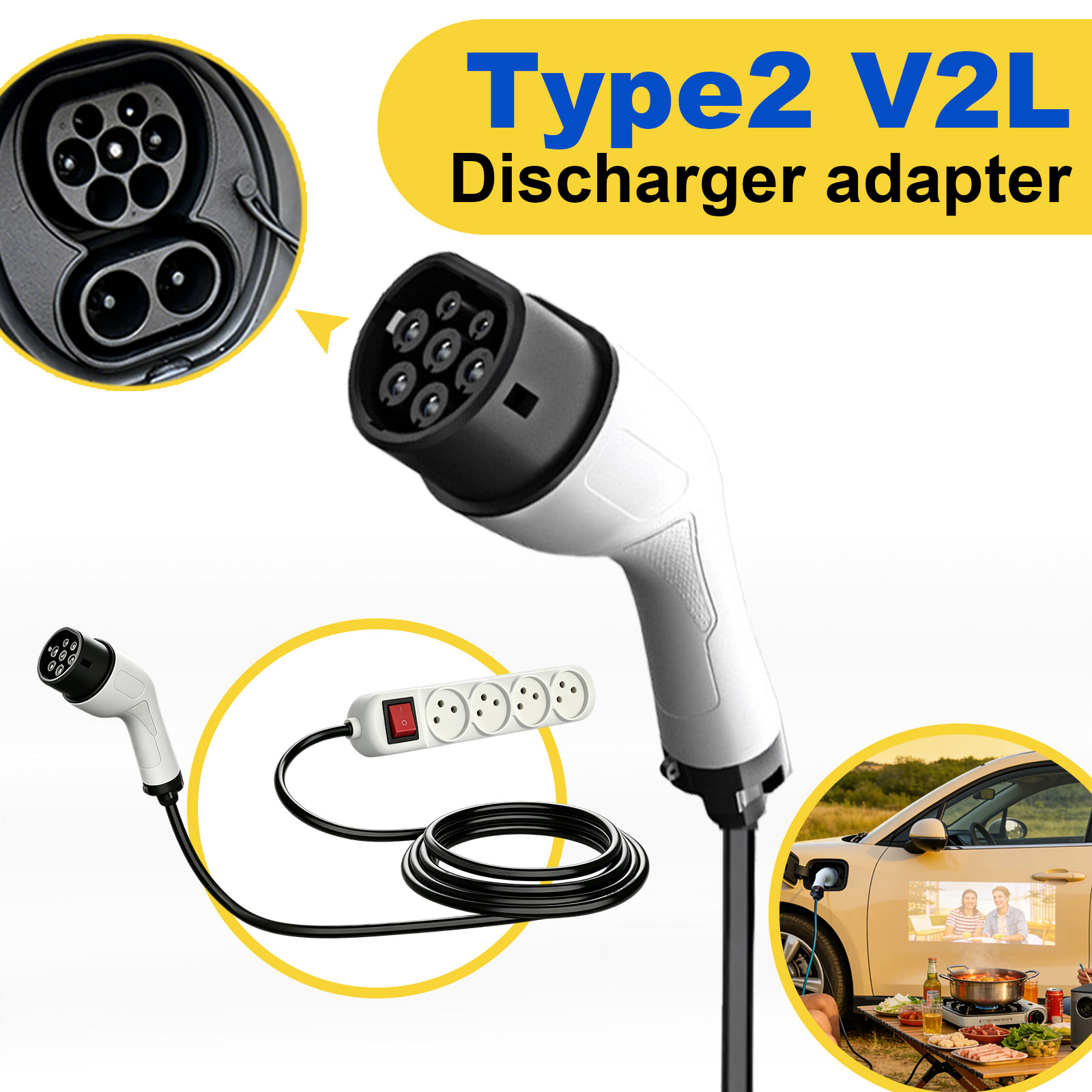Адаптер для разрядки Type2 V2L – обзор и цена Outdoor Power Outlet